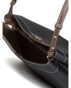 Bandolera Felix de piel negra - 28x15x28 cm