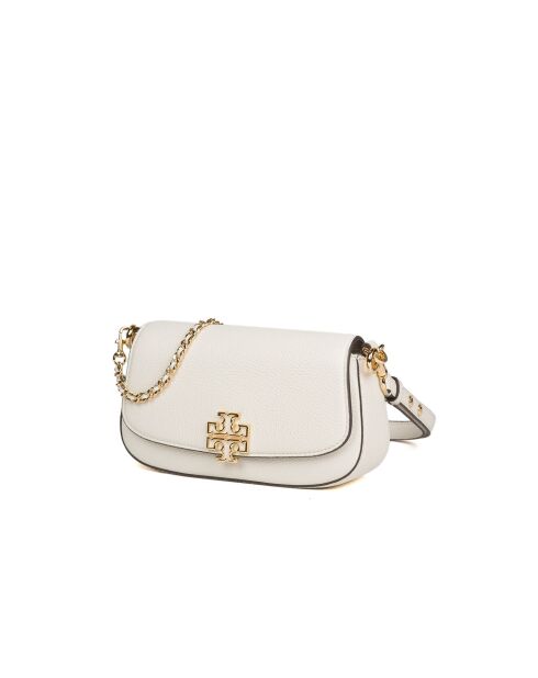 Borsa a tracolla Britten in pelle color avorio - 21x13x6 cm