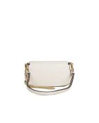 Cremefarbene Schultertasche aus Brittenleder - 21x13x6 cm