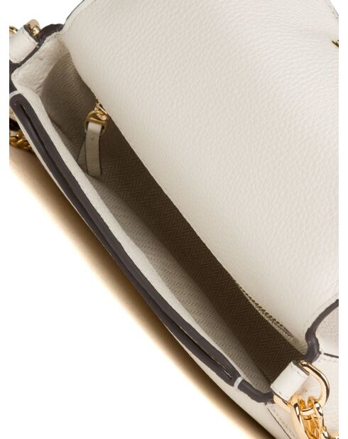 Borsa a tracolla Britten in pelle color avorio - 21x13x6 cm