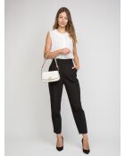 Cremefarbene Schultertasche aus Brittenleder - 21x13x6 cm