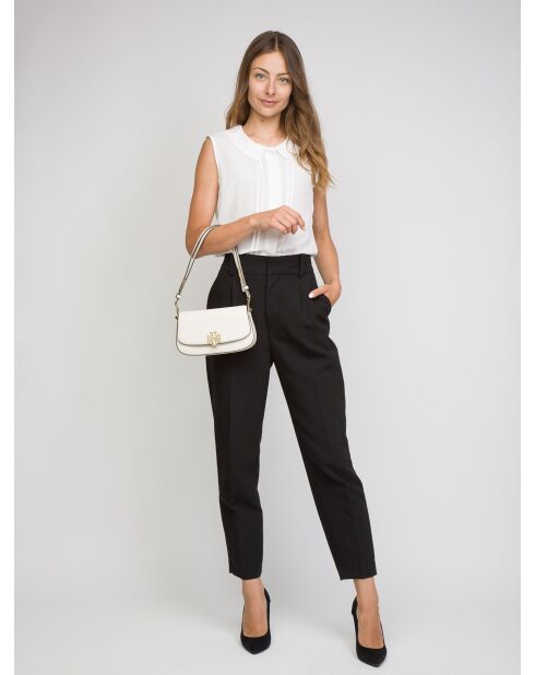 Borsa a tracolla Britten in pelle color avorio - 21x13x6 cm