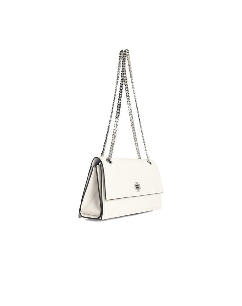 Weiße Kira Schultertasche aus Leder - 28x14,8x8 cm