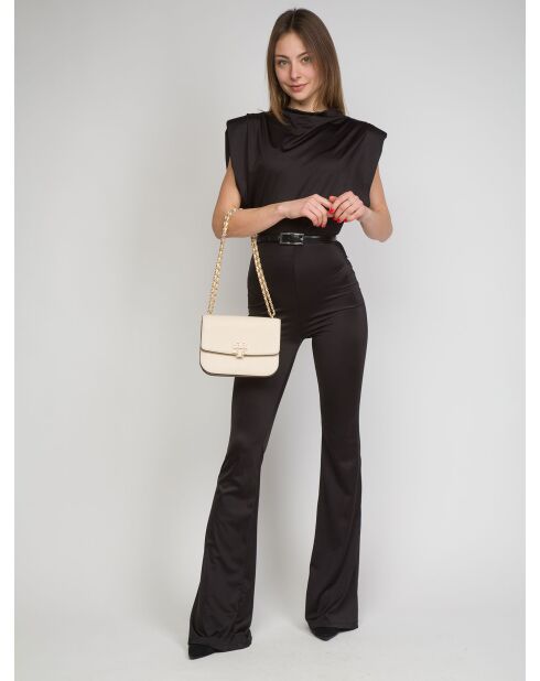 Britten Schultertasche aus Leder, kleines Modell, cremeweiß - 22x16x8cm