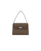 Lee Radziwill bruine leren schoudertas - 19x26x8,5 cm