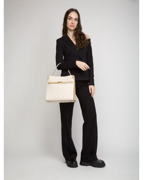 Lee Radziwill Handtasche aus cremefarbenem Leder - 31,5 x 30 x 15,5 cm