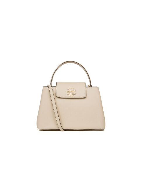 Crèmewitte Britten leren handtas - 30x23x13cm