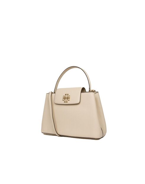 Crèmewitte Britten leren handtas - 30x23x13cm