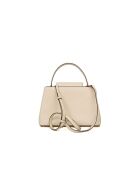 Crèmewitte Britten leren handtas - 30x23x13cm