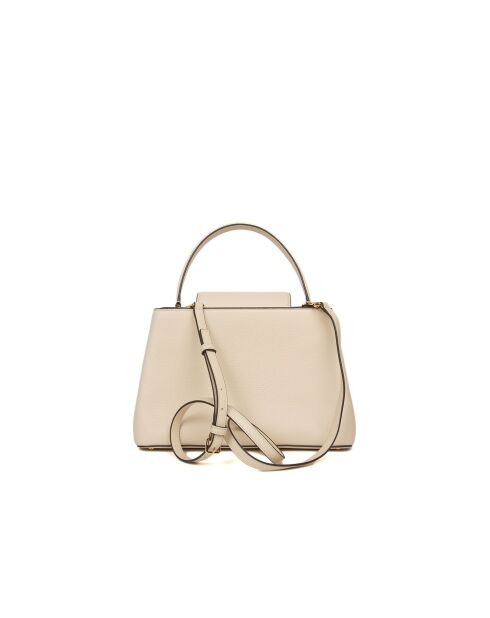 Crèmewitte Britten leren handtas - 30x23x13cm