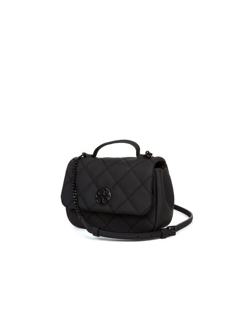 Willa matte mini zwarte leren handtas - 19x14x2,5 cm