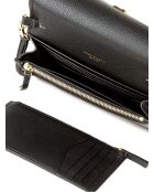 Cartera de hombro Thea de piel negra - 19,4x10,8x2,5 cm