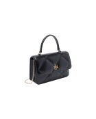 Black Kira Diamond Handtasche aus gestepptem Leder, 17,5 x 11,5 x 5,5 cm