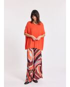 Orangefarbener Pom Pullover