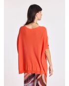 Orangefarbener Pom Pullover