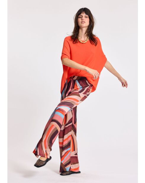 Orangefarbener Pom Pullover