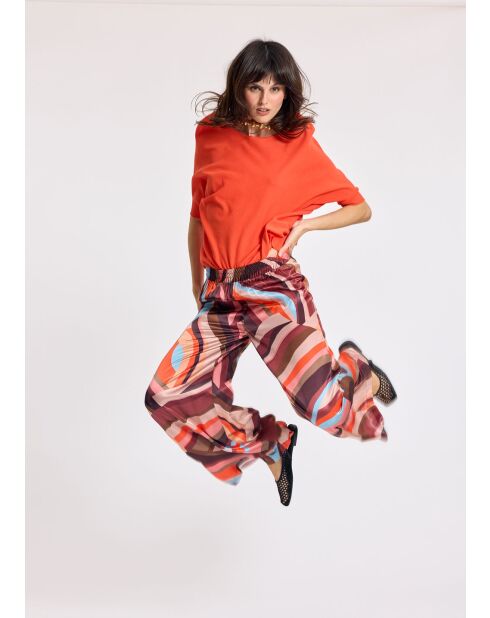 Orangefarbener Pom Pullover