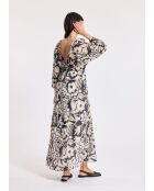 Licia Kleid in Schwarz/Ecru