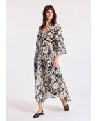 Licia Kleid in Schwarz/Ecru