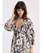 Licia Kleid in Schwarz/Ecru