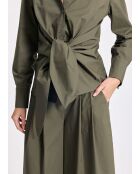 Kaki blouse met soka