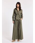 Kaki blouse met soka