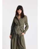 Kaki blouse met soka