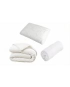 Linköping Ready to Sleep Pack: matras van traagschuim + bedbodem + accessoires - 180x200 cm