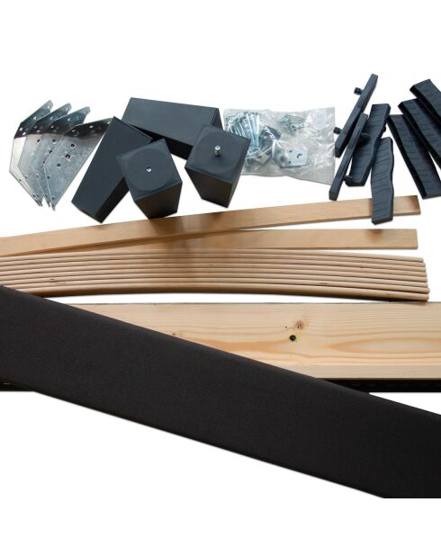 Kit 15 rete a doghe in legno grigio antracite - 200x200 cm