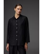 Conjunto de pijama negro con cuello camisero BM-1827