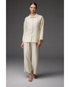 conjunto de pijama con cuello camisero crema BM-1827