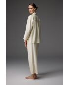 conjunto de pijama con cuello camisero crema BM-1827