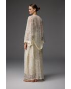 BM-1824 Set aus cremefarbener Spitze mit Bademantel und Nachthemd