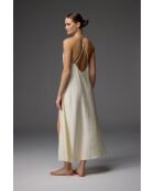 BM-1824 Set aus cremefarbener Spitze mit Bademantel und Nachthemd