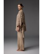 BM-1811 Pyjama-Set, 3-teilig, cremefarben/kaffeebraun