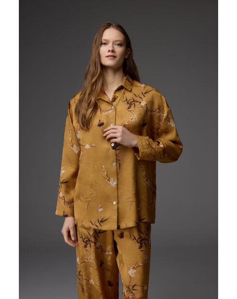 BM-1804 Jacquard-Pyjama-Set in Senfgelb