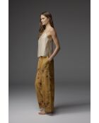 BM-1803 mosterdgele 3-delige pyjamaset in jacquard