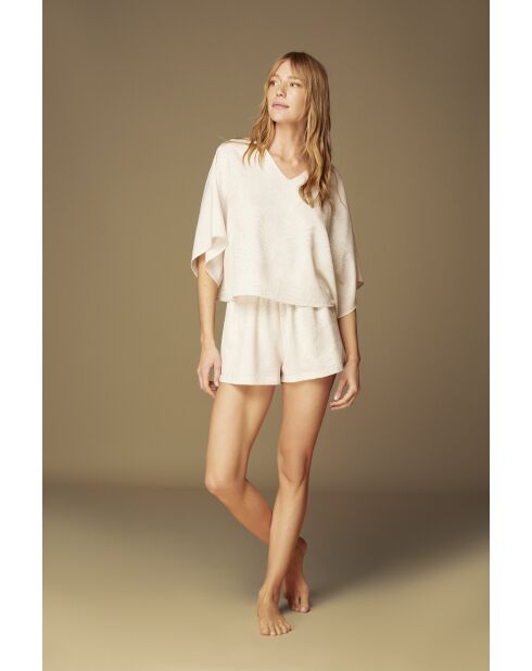 Conjunto de pijama estampado blanquecino BJM-1524