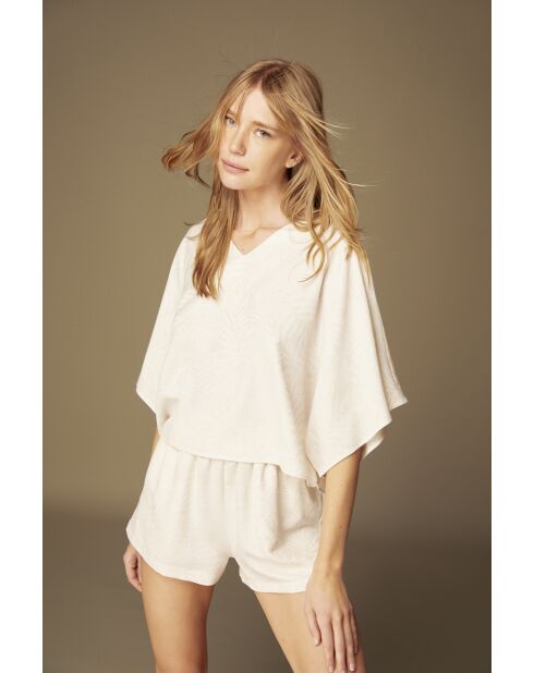 Conjunto de pijama estampado blanquecino BJM-1524