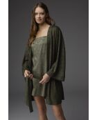 Ensemble Nuisette & Peignoir jacquard BM-1807 vert