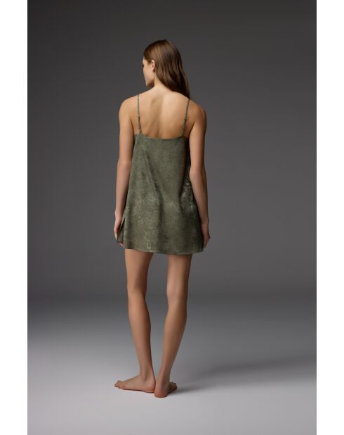 Ensemble Nuisette & Peignoir jacquard BM-1807 vert