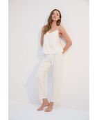 Ensemble pyjama 3 pièces rayé BJM-1753 crème