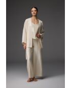 Conjunto de pijama jacquard de 3 piezas color crema BM-1821