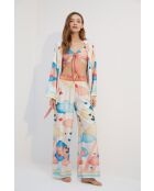 BJM-1706 Veelkleurige satijnen pyjamaset, 3-delig, BJM-1706