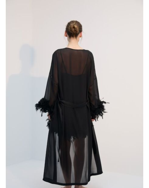 BJM-1758 schwarzes 6-teiliges flauschiges Brautset