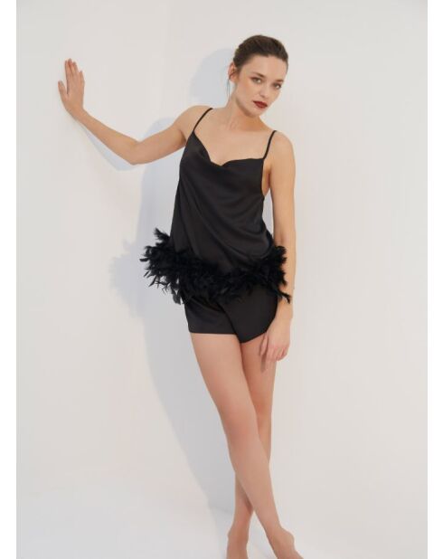 BJM-1758 zwarte 6-delige pluizige bruidsset