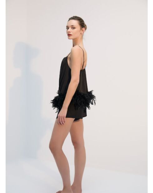 BJM-1758 zwarte 6-delige pluizige bruidsset