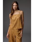 Sabalık Jacquard BM-1805 senffarbenes 3-teiliges Pyjama-Set