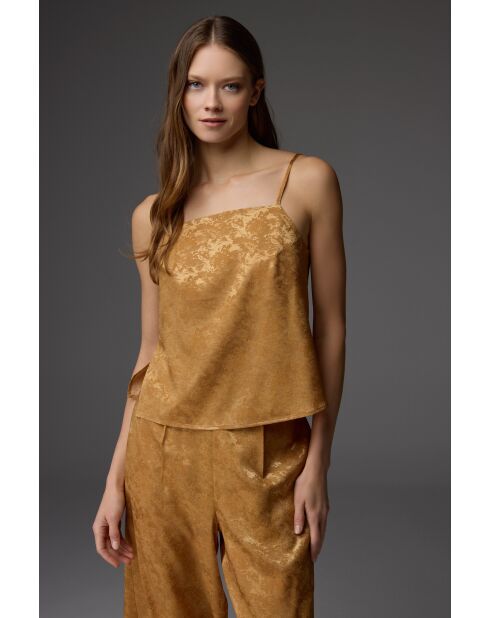 Sabalık Jacquard BM-1805 senffarbenes 3-teiliges Pyjama-Set