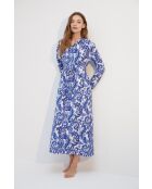 Robe longue à motifs BJM-1748 bleue
